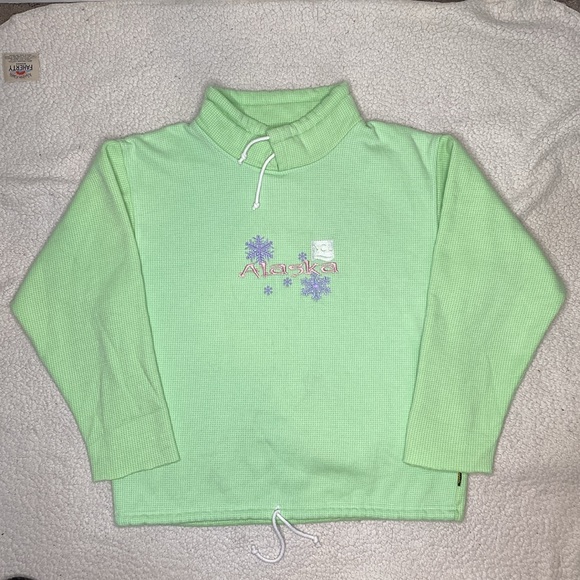 Vintage Renegade Club Neon Green Alaska Sweatshirt: Size Large - Picture 1 of 11